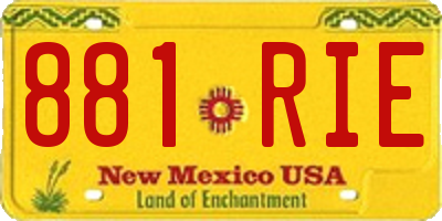 NM license plate 881RIE