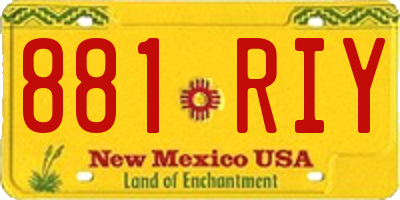 NM license plate 881RIY