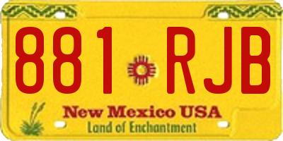 NM license plate 881RJB