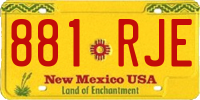 NM license plate 881RJE