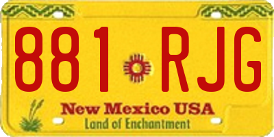 NM license plate 881RJG