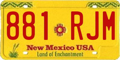 NM license plate 881RJM