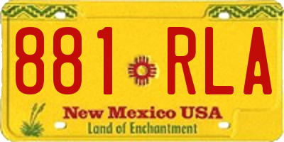 NM license plate 881RLA