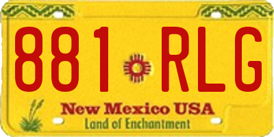 NM license plate 881RLG