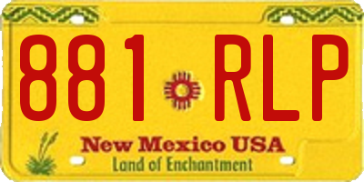 NM license plate 881RLP