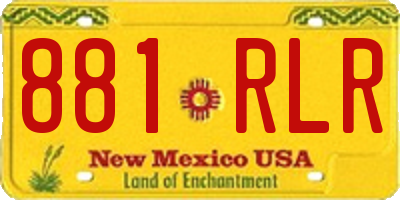 NM license plate 881RLR