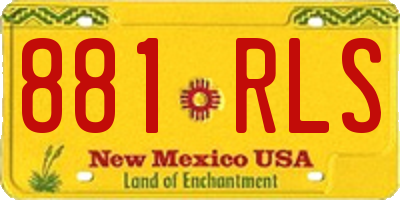 NM license plate 881RLS