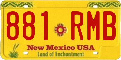 NM license plate 881RMB