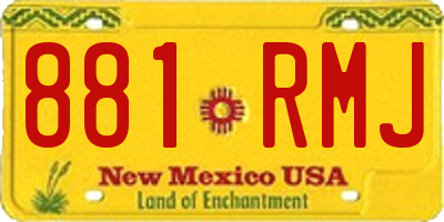 NM license plate 881RMJ