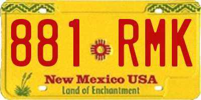NM license plate 881RMK