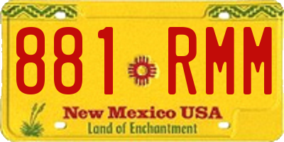 NM license plate 881RMM