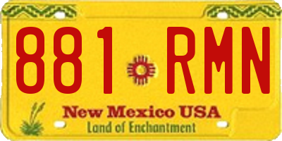 NM license plate 881RMN