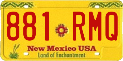NM license plate 881RMQ