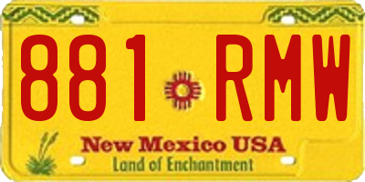 NM license plate 881RMW