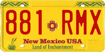 NM license plate 881RMX