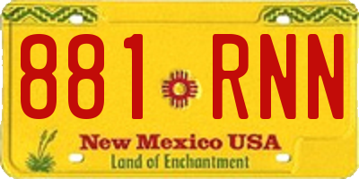 NM license plate 881RNN