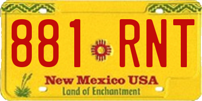 NM license plate 881RNT
