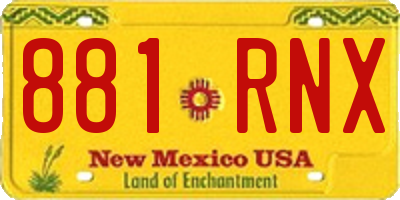 NM license plate 881RNX