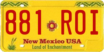 NM license plate 881ROI