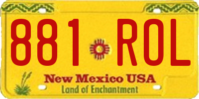 NM license plate 881ROL