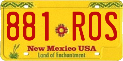 NM license plate 881ROS