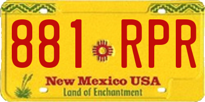 NM license plate 881RPR