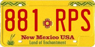 NM license plate 881RPS