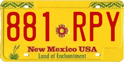 NM license plate 881RPY