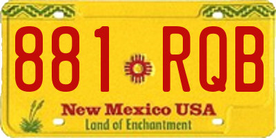 NM license plate 881RQB