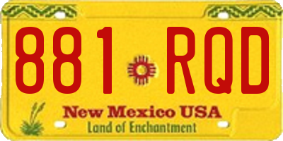 NM license plate 881RQD