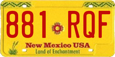 NM license plate 881RQF