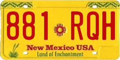 NM license plate 881RQH