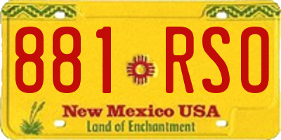 NM license plate 881RSO