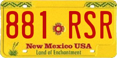 NM license plate 881RSR