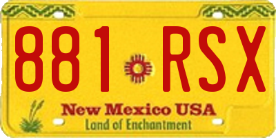NM license plate 881RSX