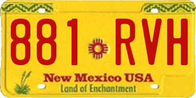 NM license plate 881RVH