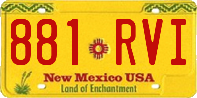 NM license plate 881RVI