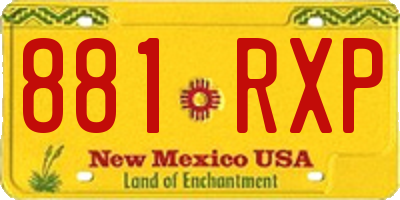 NM license plate 881RXP