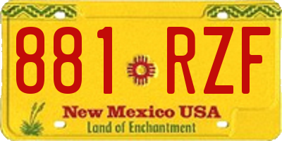 NM license plate 881RZF