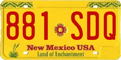 NM license plate 881SDQ