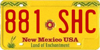 NM license plate 881SHC