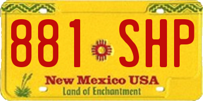 NM license plate 881SHP