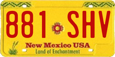 NM license plate 881SHV