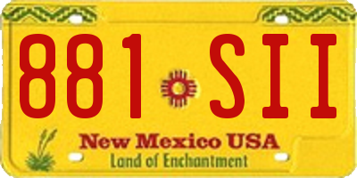 NM license plate 881SII