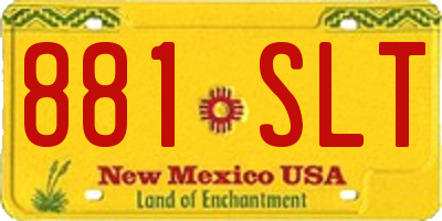 NM license plate 881SLT