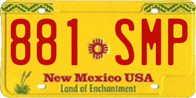 NM license plate 881SMP