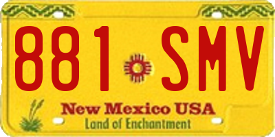 NM license plate 881SMV