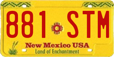 NM license plate 881STM