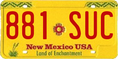 NM license plate 881SUC