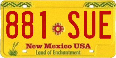 NM license plate 881SUE